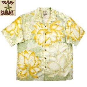 Tommy Bahama Hawaiian Shirt 100% Silk Floral Pattern Dry Clean Men Oversized XL